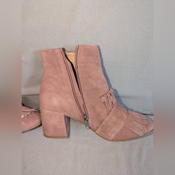 Steven Steve Madden Shooter Pink Suede Leather Ankle Boots Sz 5.5W - Picture 8 of 13